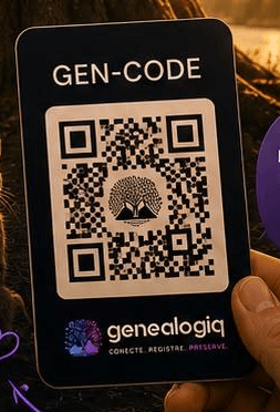 Genealogiq GenCode memorial card